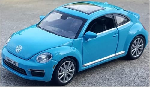 Image of Volkswagen Beetle Alloy Simulation Car Model Sound and Light Pull Back Toy Car 1:32 Sophisticated Gift Choice (Blue)