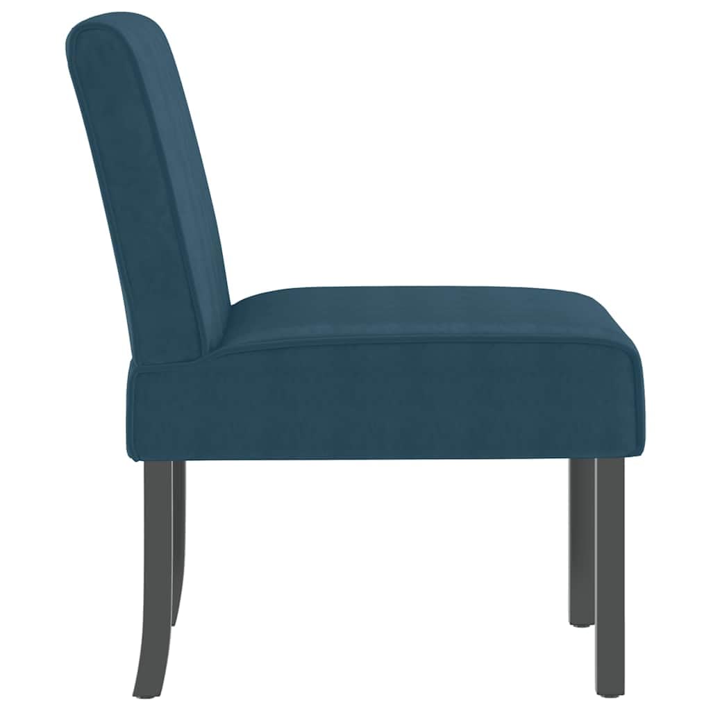 vidaXL Fauteuil sans accoudoirs Bleu Velours