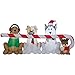 Gemmy Inflatables Puppies Sharing a Big Candy Cane Scene