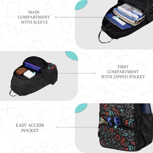 Image of F Gear Brio Kids Backpack|Water-Resistant Polyester|2 Spacious Compartments with Front Pocket & Bottle Holder Adjustable Shoulder Straps|Durable YKK Zippers