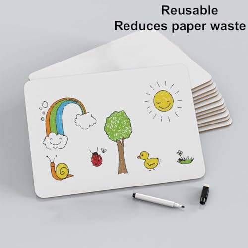 Hisredsun 16 Stück whiteboard klein, Mini Whiteboard a4, abwischbare tafel mit 16 Stiften und 16 Radiergummis, kleines whiteboard für Klassenzimmer, Zuhause und Büro