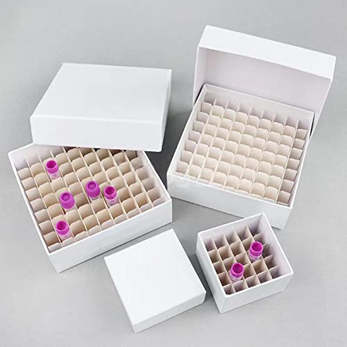 Image of Cardboard Freezer Box - White /81 Place,Water and Ice Resistant Coating,For storing 1.5-2.0 mL cryovials(Pack of 6)