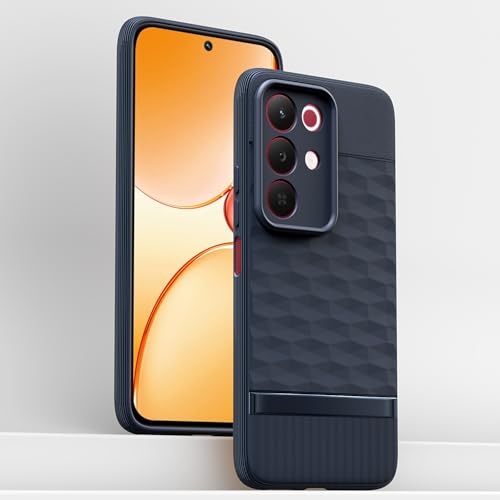 Image of Pikkme Back Cover for Realme Narzo 90X 5G / Realme C85 5G / Realme 15X 5G Camera Protection 3D Hexa Cube Design Silicone Protective Bumper Case (Blue)