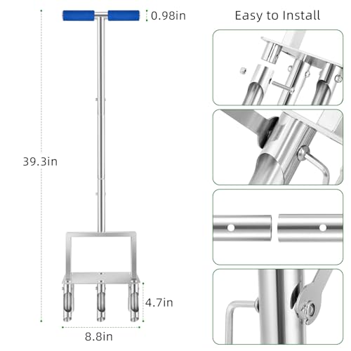 Herramienta Manual Aireadora de Césped 6 Púas Acero Inox miniatura 3