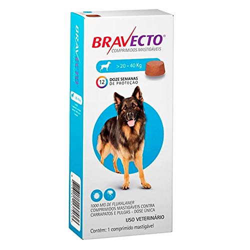 Bravecto Antipulgas Caes 20 A 40kg + Vermifugo Vetmax