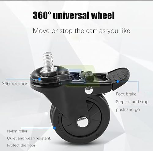 Soporte móvil para TV con ruedas y estante ajustable miniatura 4