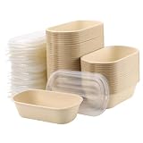 TAICHEUT 100 Pack 33 oz Paper Meal Prep Containers with Lids, Disposable Take Out Food Containers for Salad, Pasta, Nacho, Burrito, (100 Bowls 100 Lids)