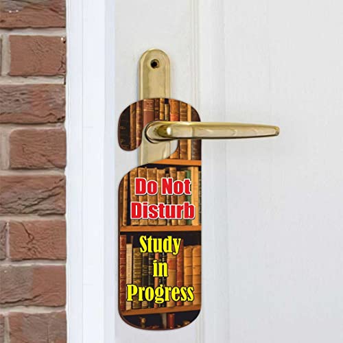 Image of KREEPO Do Not Disturb Study in Progress MDF Door Sign Hanger Size(24cm x 8.5cm) kr49