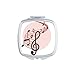 Red Round-shaped Movg Music Notes Mirror Square Portable Hand Pocket Makeup
