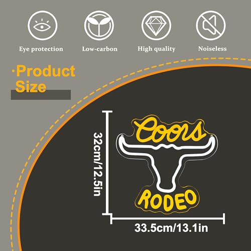 Image of Cowboy Neon Sign Western Rodeo Bull Skull Neon Sign, Dimmable LED Wall Cow Skull Light Sign for Beer Bar Club Man Cave Friends Colleague Gifts(13.1 x 12.5in)