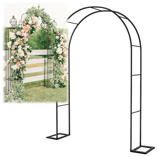 Support d'arche de jardin pour roses, décoration de mariage et de fête – Treillis robuste pour plantes grimpantes, couleur verte, taille l 1,8 x H 2,3 m...