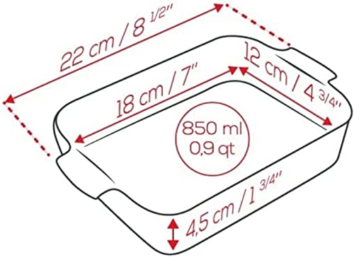PEUGEOT - Rectangular ceramic casserole dish - 22 cm (including handles) x 12 cm x 4.5 cm - capacity: 850 ml - 10 year guarantee - ecru - Image 2