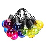 【Protección IP44】Guirnaldas luces exterior led su protección IP44 garantiza que las bombillas son resistentes al agua y al calor, por lo que pueden usarse en el exterior incluso bajo la lluvia sin necesidad de desinstalarlas.
