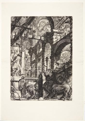 Tableau toile anti mur triste bas reliefs du lion Battista Piranesi 60x90