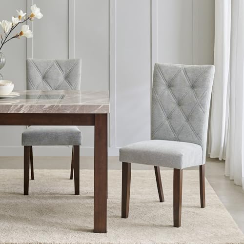 Image of Home Centre Harmony Sia NXT Set of 2 Fabric Dining Chairs - Grey