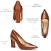 Trary Brown Heels Women's Closed Pointed Toe Chunky Pumps Block High Heels Comfortable Slip-On Office Party Wedding Dress Shoes 3.54