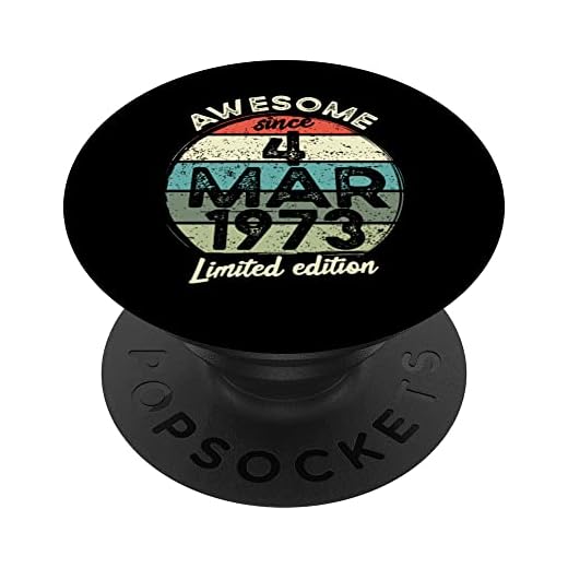 Camiseta de cumpleaños de 50 años, 4 de marzo de 1973, 50 cumpleaños PopSockets PopGrip Intercambiable
