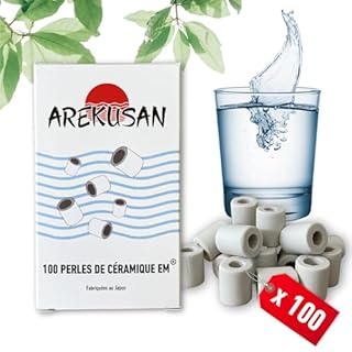 100 Perles de céramique EM Grises | Filtration naturelle de l'eau du robinet | Purificateur et filtre calcaire, chlore pour lave linge, lave vaisselle, aquariums, machine à café, bouilloire, carafe
