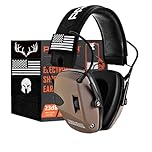 PROHEAR Electronic Ear Protection for Shooting with 4X Sound Amplification, Gun Range Hearing Protection Muffs, NRR 23dB Noise Reduction Headphones for Hunting, Brown
