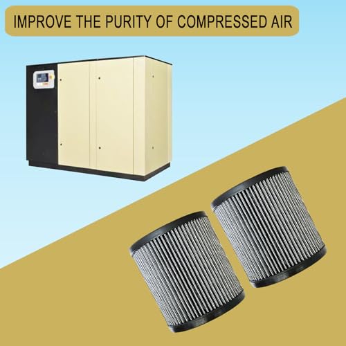 2 Pcs 110377E100 Air Filter Compatible with Quincy Air Compressor, Replace 110377E904 32165466 32012957 P5051A 1R417 Air Filter Element Replacement Part