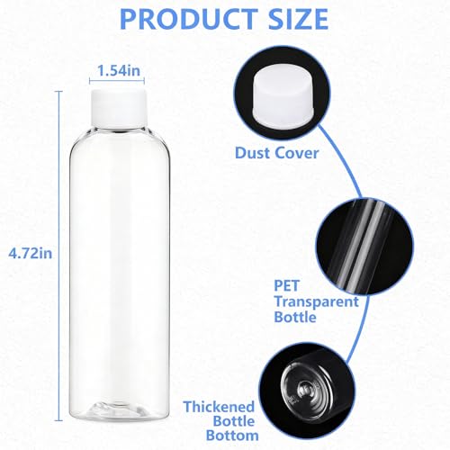 DTDNZKN 4 Pack 3.4 Oz (100ml) Clear Plastic Shot Bottles with caps