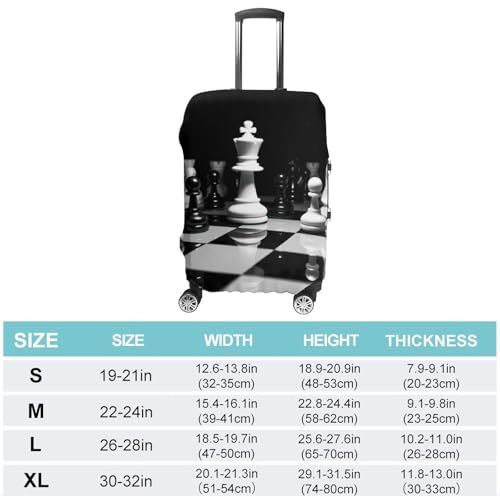 Black And White Chess Luggage Cover, Washable Elastic Suitcase Cover Protector Fit 18-32 Inch Luggage2