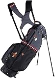 Sun Mountain Sonnenalp MID Stripe Golf Stand Bag - Black/Gunmetal/RED