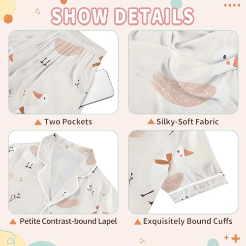 Satin Pajamas Big 2 Piece Sets Button-Down Tops & Shorts Summer Sleepwear Short Sleeve Loungewear3