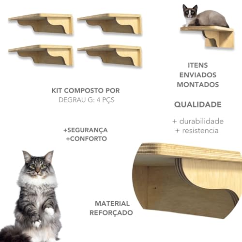 Playground Para Gato Prateleira 4 Degraus Tam G Área Externa