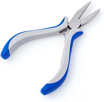 Pandahall 1pc Carbon-Hardened Steel Ferronickel Flat Nose Jump Rings Opener Bending Shaping Tool Handy Jewelry Pliers 5x2.28 Inch