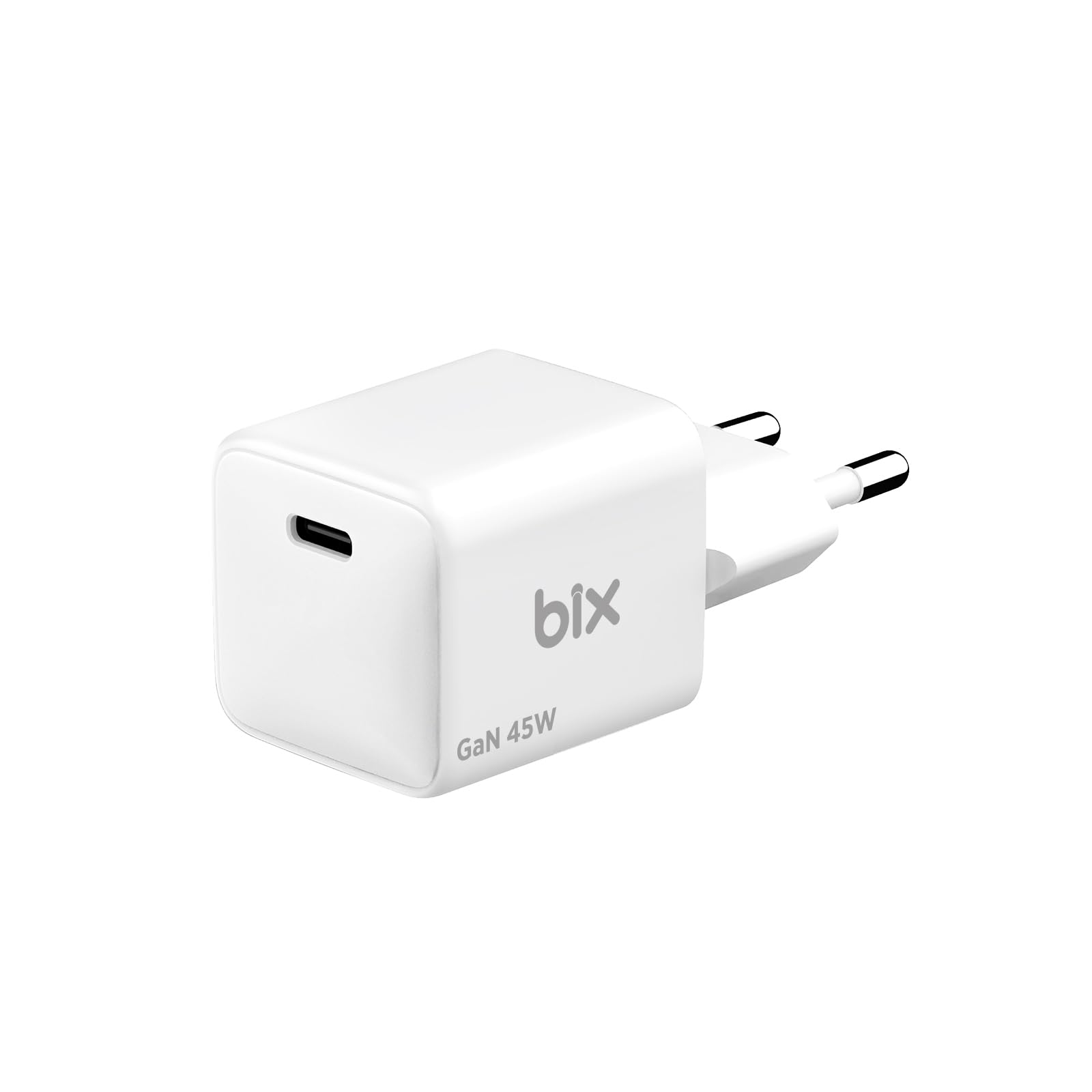 Bix BX1P46G GaN Teknolojili iPhone & Android Uyumlu 45W Type-C PPS/AVS Destekli Hızlı Şarj Cihazı Beyaz