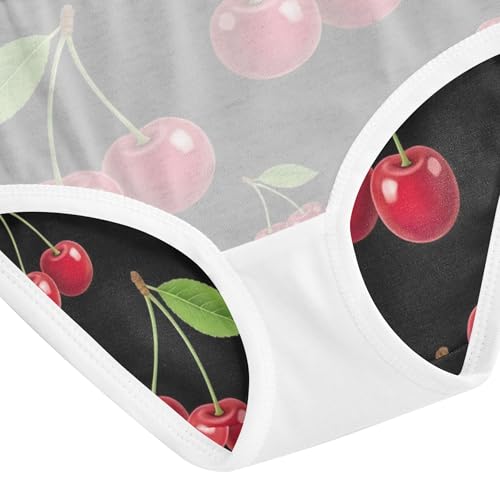 Toddler Girls Underwear 2t Cotton Little Girl Panties Colorful Briefs Underpants Bright Red Cherries Leaves Black 5