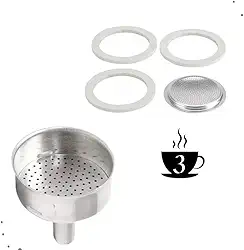 Kit Reparo Cafeteira Italiana 3 Xícaras Funil Filtro Borracha