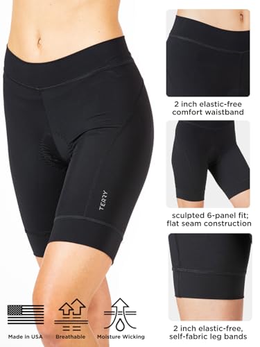 Terry Short feminino acolchoado para ciclismo, com enchimento, roupas de bicicleta