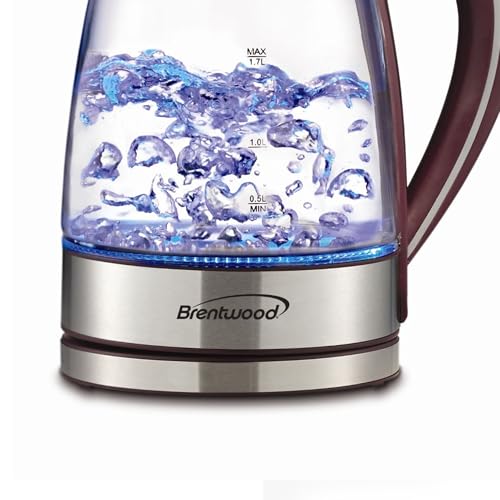 Image of Brentwood KT-1900PR Cordless Electric Kettle Kettle,Glass 1.7L,Purple