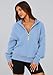 PRETTYGARDEN Women's 2026 Fall Hooded Sweatshirts Long Sleeve Half Zip Cropped Hoodies Pullover Winter Fashion Clothes (Sky Blue,Large)
