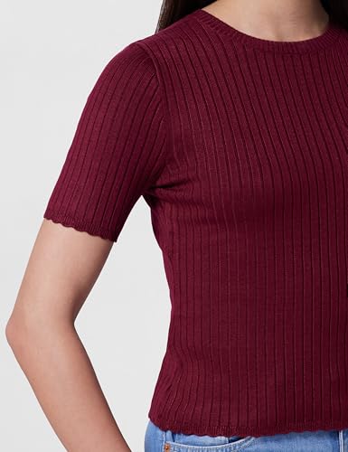 Image of Gap Women Solid Fitted Short Sleeves Round Neck Blouse