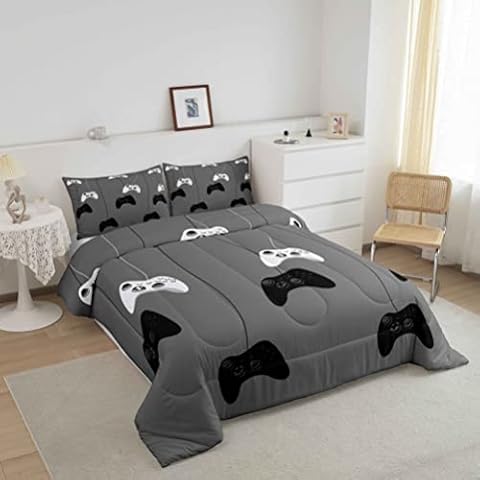 Loussiesd Gaming Duvet Set for Kids Cover