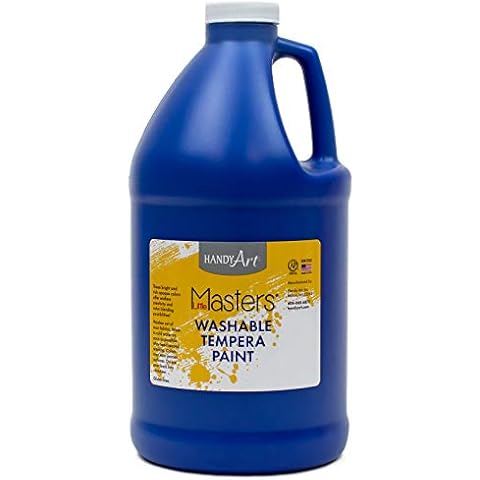 Handy Art Little Masters Washable Tempera Paint, 64 Fl Oz (Pack of 1), Blue Cover