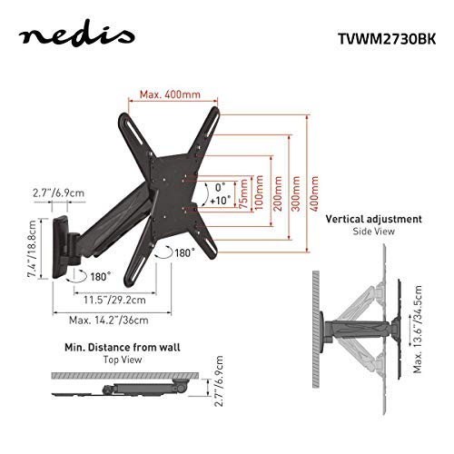 Nedis Supporto verticale da parete per TV 29-55