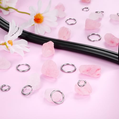 6 Pairs Hoop Earrings Set for Women, 316L Surgical Stainless Steel, Hypoallergenic Cartilage Hoop Earrings for Helix Tragus Conch Piercing Jewelry for Women Men(6-16mm)2