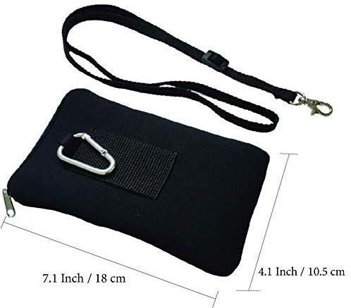 Image of Tainada Men Women Phone Neoprene Shockproof Zipper Sleeve Case Bag Pouch w /Carabiner, Neck Lanyard, Belt Loop Holster for iPhone 17 /16 Pro Max, 16 /15 Plus; Samsung S25, S24+, A56, Z Fold7, 6 (Gray)