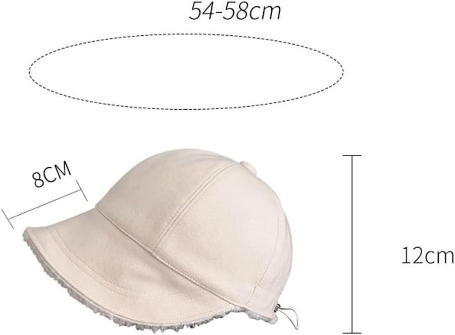 Halemet Fleece Bucket Hat for Women Wide Brim Baseball Cap Casual Equestrian Hat Soft Warm Winter Hats Skull Cap 2026 Winter - Image 7