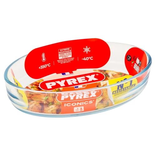 Pyrex - Essentials - Plat à Four Ovale en Verre Transparent 21x13 cm