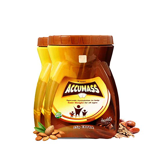 Accumass Weight Gainer Powder (Chocolate Flavour, 525 g) – Pack of 2
