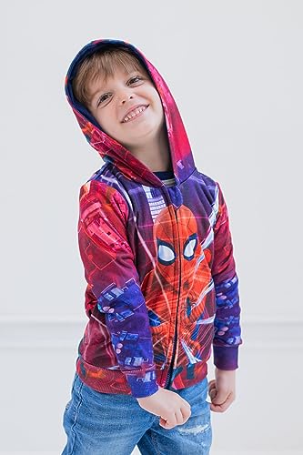 Marvel Moletom com capuz de lã do Homem-Aranha com zíper para cosplay de criança a criança grande, H