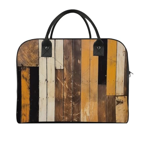 Duffle Bag for Travel Tote Bag Crossbody Bags Rustic Wooden Printed Gym Bag Shoulder Bag Travel Handbag for Men Women