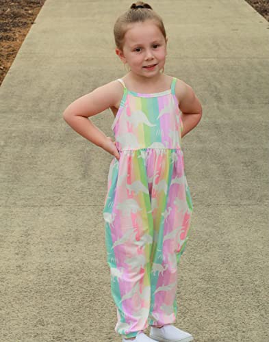 Vieille 3T Girls Clothes Toddler Girls Summer Romper 2T Cute Dinosaue Outfit One Piece Jumpsuit Harem Pant With Pockets #TOP1