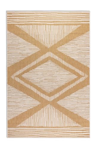 ELLE Decoration Indoor and Outdoor Rug Reversible Rug Weatherproof & Waterproof Modern Diamond Pattern Geometric Pattern Outdoor Rug for Garden Balcony - Image 2