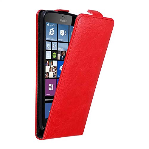 cadorabo Coque pour Nokia Lumia 640 XL en Rouge DE Pomme - Housse Protection en Style Flip avec Fermoire Magnétique - Etui Poche Folio Case Cover